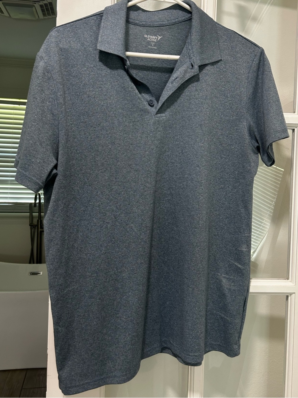 Old Navy Men’s Heathered Blue Active Polo Golf Shirt Core Small